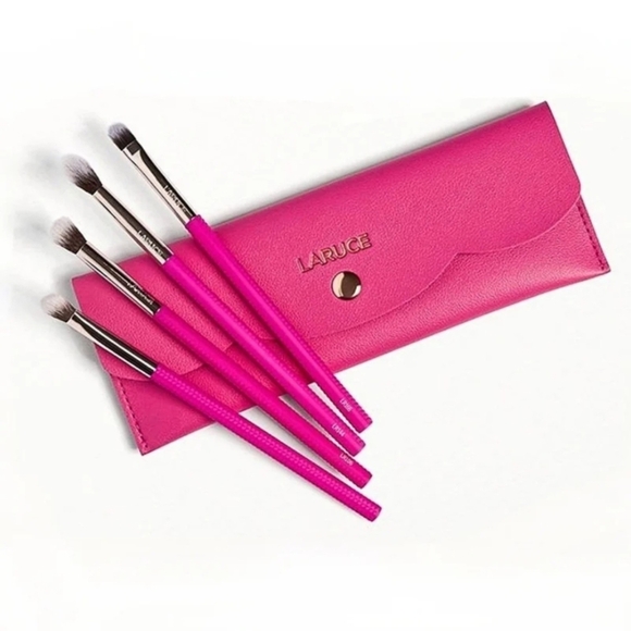 Laruce Beauty Kayla 4 Piece Eye Shadow Makeup Brush Set in Hot Pink NEW PACKAGED - Picture 1 of 1